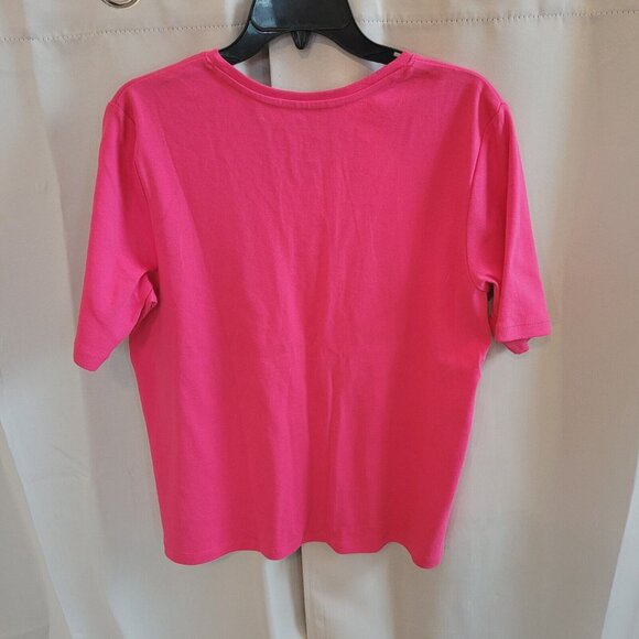 CHicos True Color Tee Top Size XL Pink 100% Cotton V Neck Comfort Gianna 17235 - Picture 2 of 11